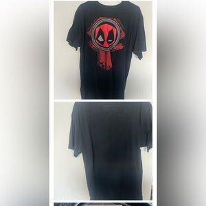 Marvel Black and Red Deadpool Short Sleeve Tee